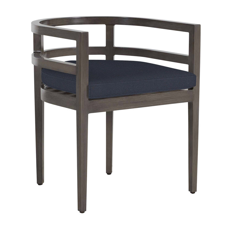 Chaise avec accoudoirs en aluminium Santa Barbara, Pas de soudure, Lin marine