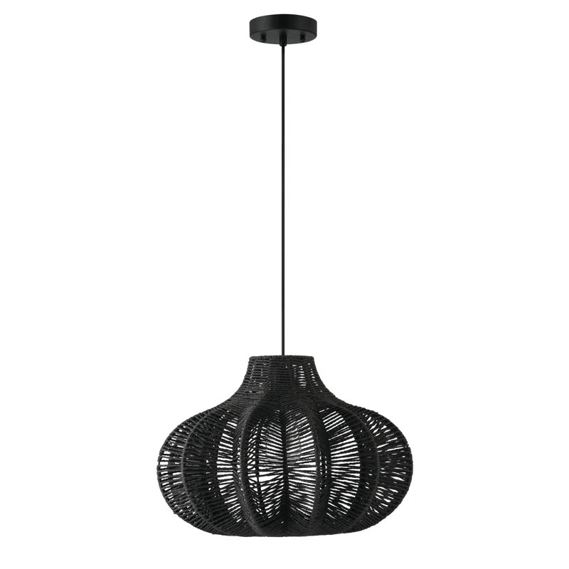 Luminaire suspendu à 1 lumière Jorden, Noir / Noir