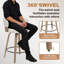 Tabouret de comptoir pivotant rembourré avec structure en bois-435685835-417237449