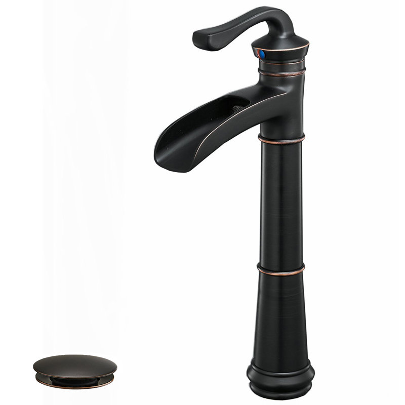Robinet de salle de bain vasque avec bonde, Bronze huilé