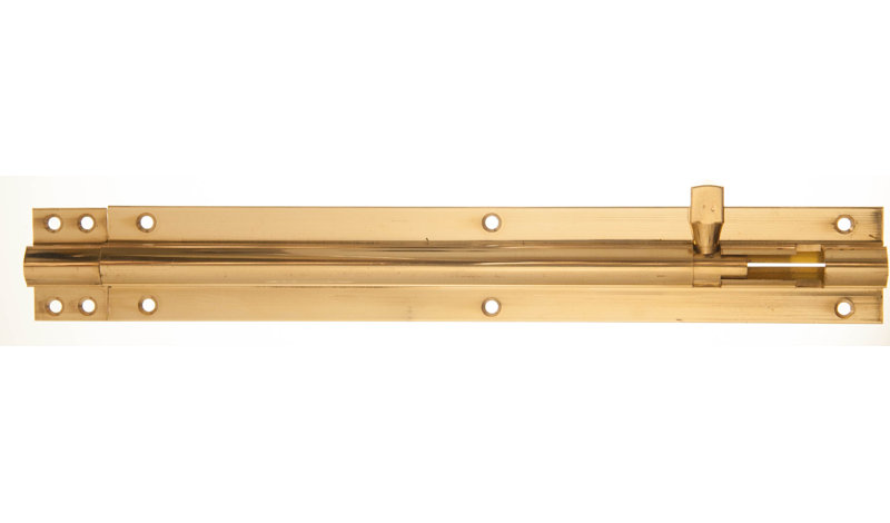 Kendleton Straight Bolt, Polished Brass, 18cm H x 3.8cm W x 1.5cm D
