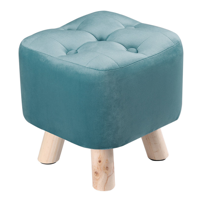 Serenada 29cm Wide Velvet No Pattern Footstool Ottoman with Storage
