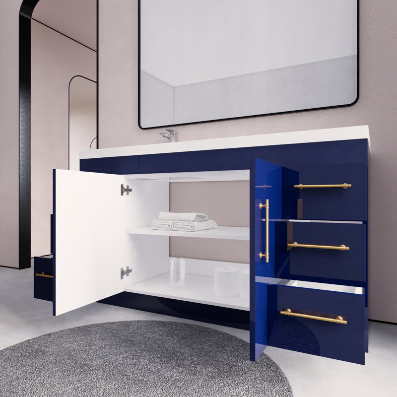 Ensemble de meuble-lavabo simple 60 po Verda, Marine