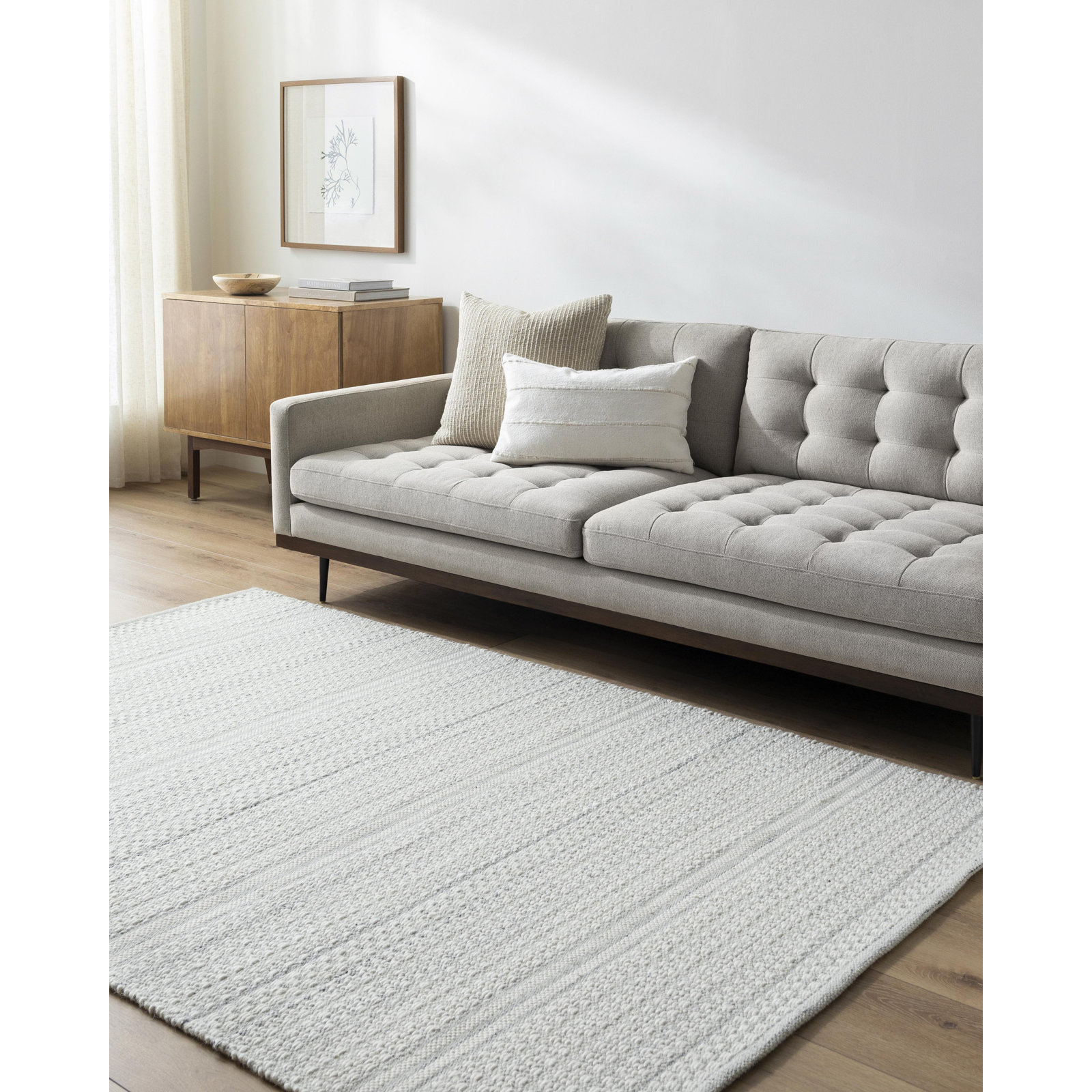 Lavande Hand-Woven Chevron Rug, Rectangle 5' x 7'6"