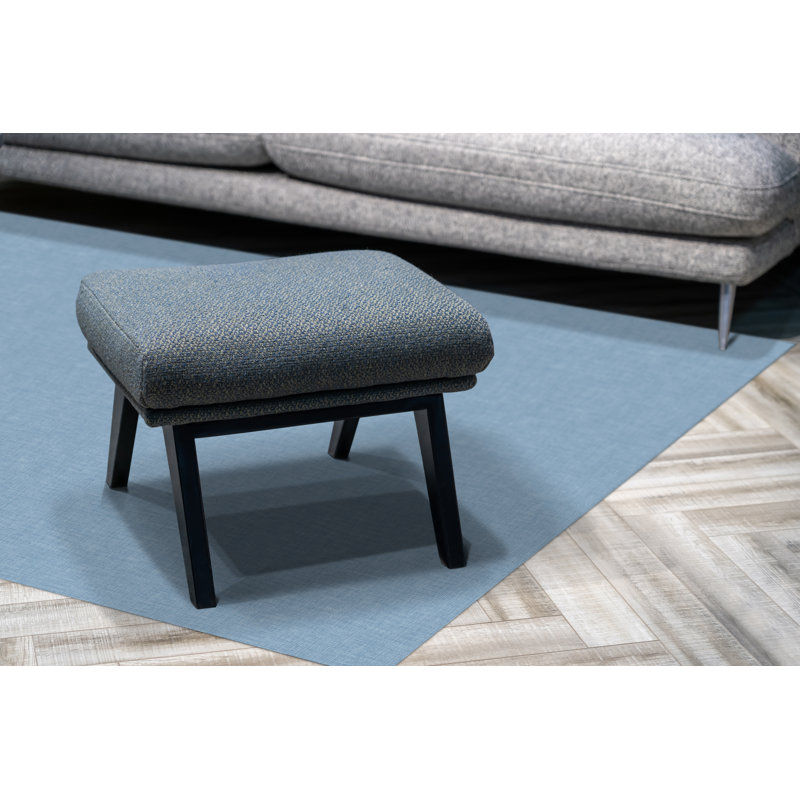 Telar Blue Easy to Clean Vinyl Mat, Rectangle 4' x 6'