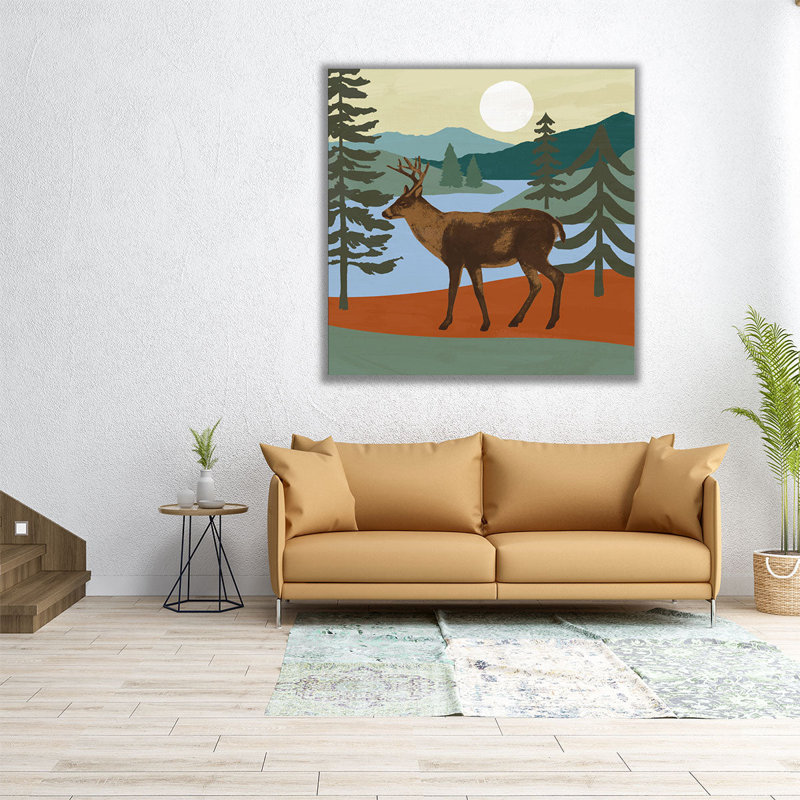«Trailside Animals IV», reproduction d'art sur toile, H 12 po x l 12 po