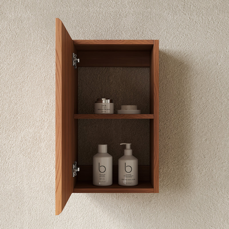 Armoire de rangement murale de 23 po de hauteur, armoire de rangement étroite avec porte, Chêne brun