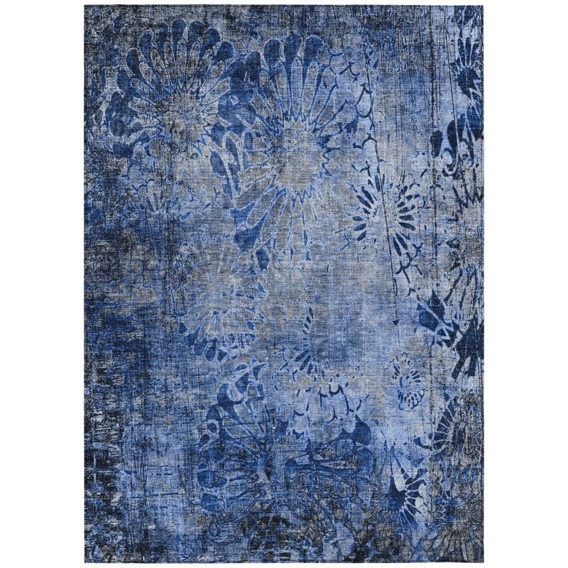 Machine Washable Indoor/Outdoor Derrick ACN2224 Floral Rug, Rectangle 10' x 14'