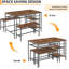 Ensemble de table de salle à manger 3 pièces rectangulaire avec support à vin, comprenant 2 bancs pour 4, idéal pour les petits espaces, les appartements et les dîners-572413419-572413414
