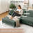 Chenille Upholstered 3-Seater L-Shaped Sofa With Chaise And Wide Back Cushions-1140891068