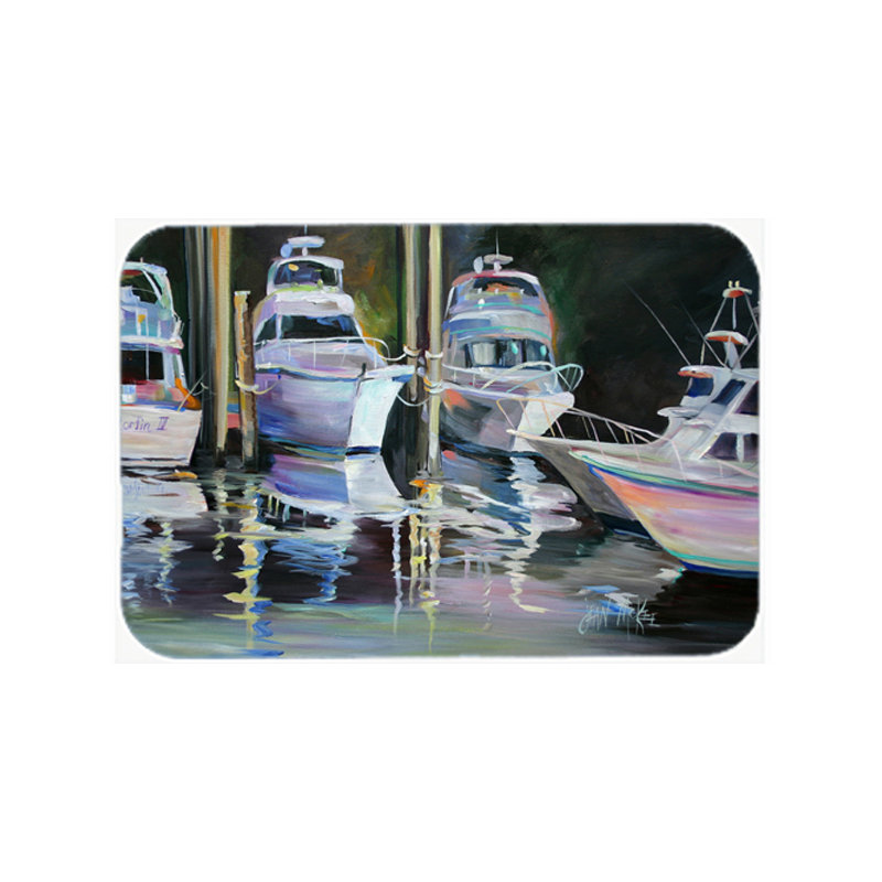 Caroline's Treasures Deep Sea Fishing Boats Glass Cutting Board