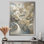 Fractal Whirl in Retro Gold and White - Fractals, art mural encadré