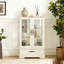 Vitrine lumineuse en verre avec tablettes réglables-282587829