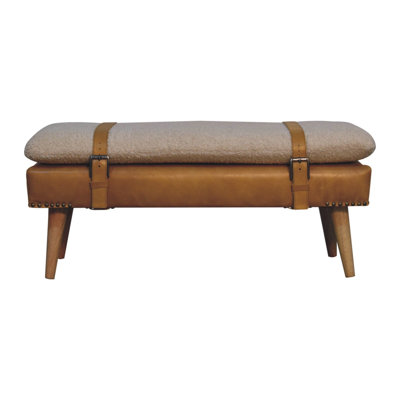 Solid Wood Bench with Nailhead Trim