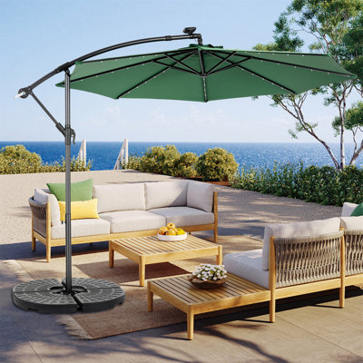 Parasol polyvalent à énergie solaire avec fonctions avancées pour profiter de l'extérieur (sans base)