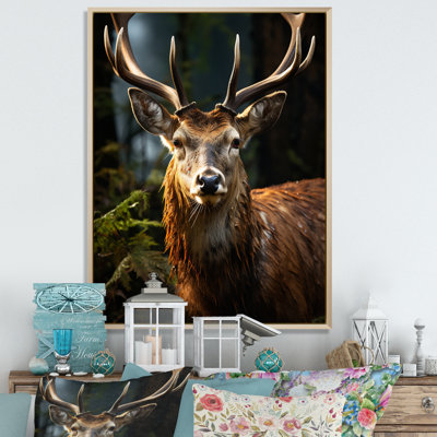 Badina " Brown Deer Portrait Vibrant II " Color Photography Print