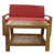 Coussin rouge / structure en teck