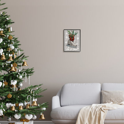 Stupell Industries Let It Snow Ice Skate By Conrad Knutsen Single Picture Frame Print On Canvas In Midnight Black Framed Giclee