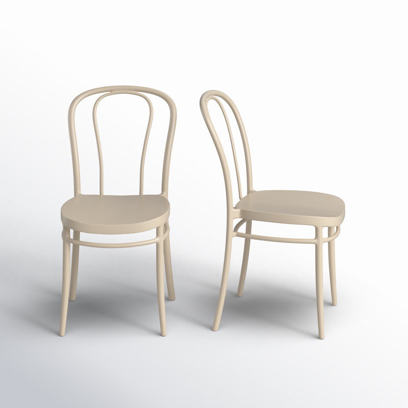 Farrah Stacking Patio Dining Side Chair, Taupe