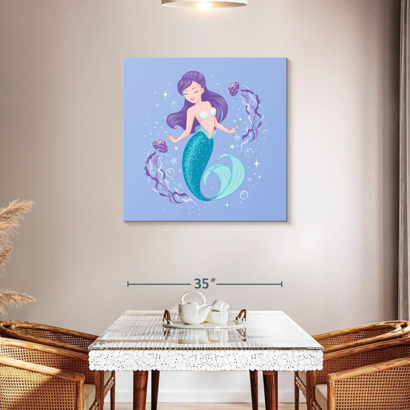 Ashelle Mermaid Swimming, 36" H x 36" W