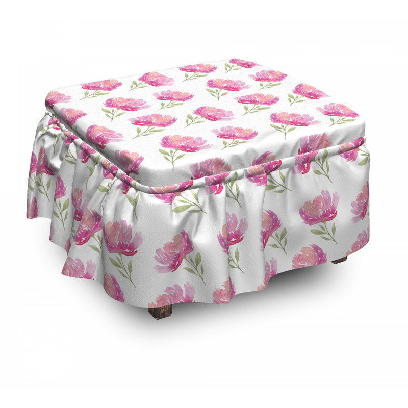 Housse pour repose-pieds jardin pivoine
