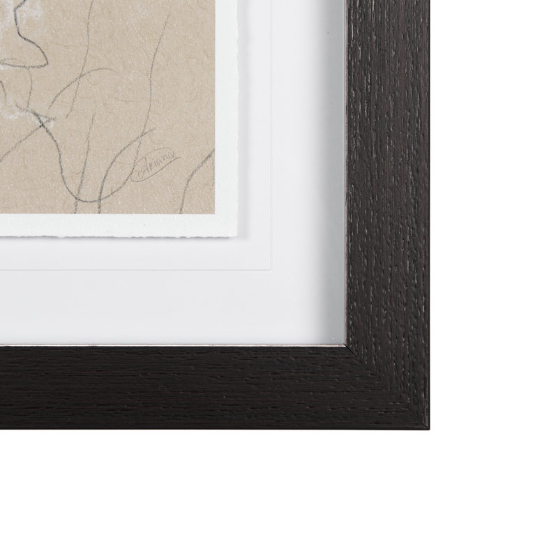 Sketch of Animal IX (Bison) Hand Embelished Framed Art Print Matted under Glass