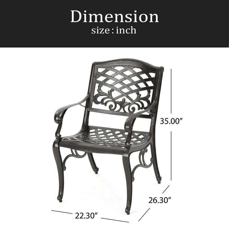 Chaise avec accoudoirs (ensemble de 2), Bronze
