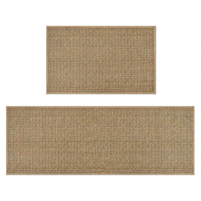 Tapis de cuisine en chenille 40 x 75 + 40 x 125 cm