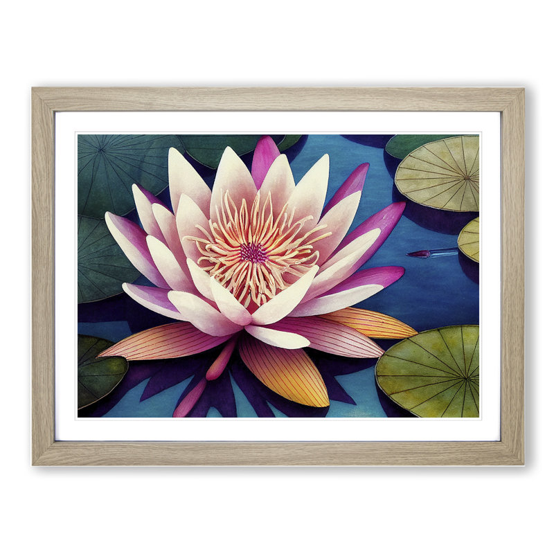 Glowing Water Lily Flower - Framed Print