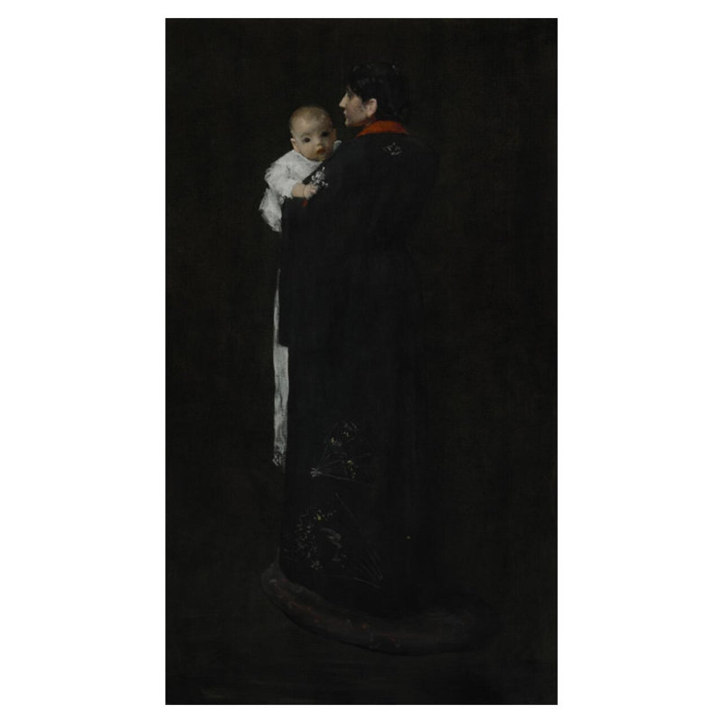 «Mother and Child (The First Portrait)» par William Merritt Chase - Estampe numérique, H 40 po x l 32 po