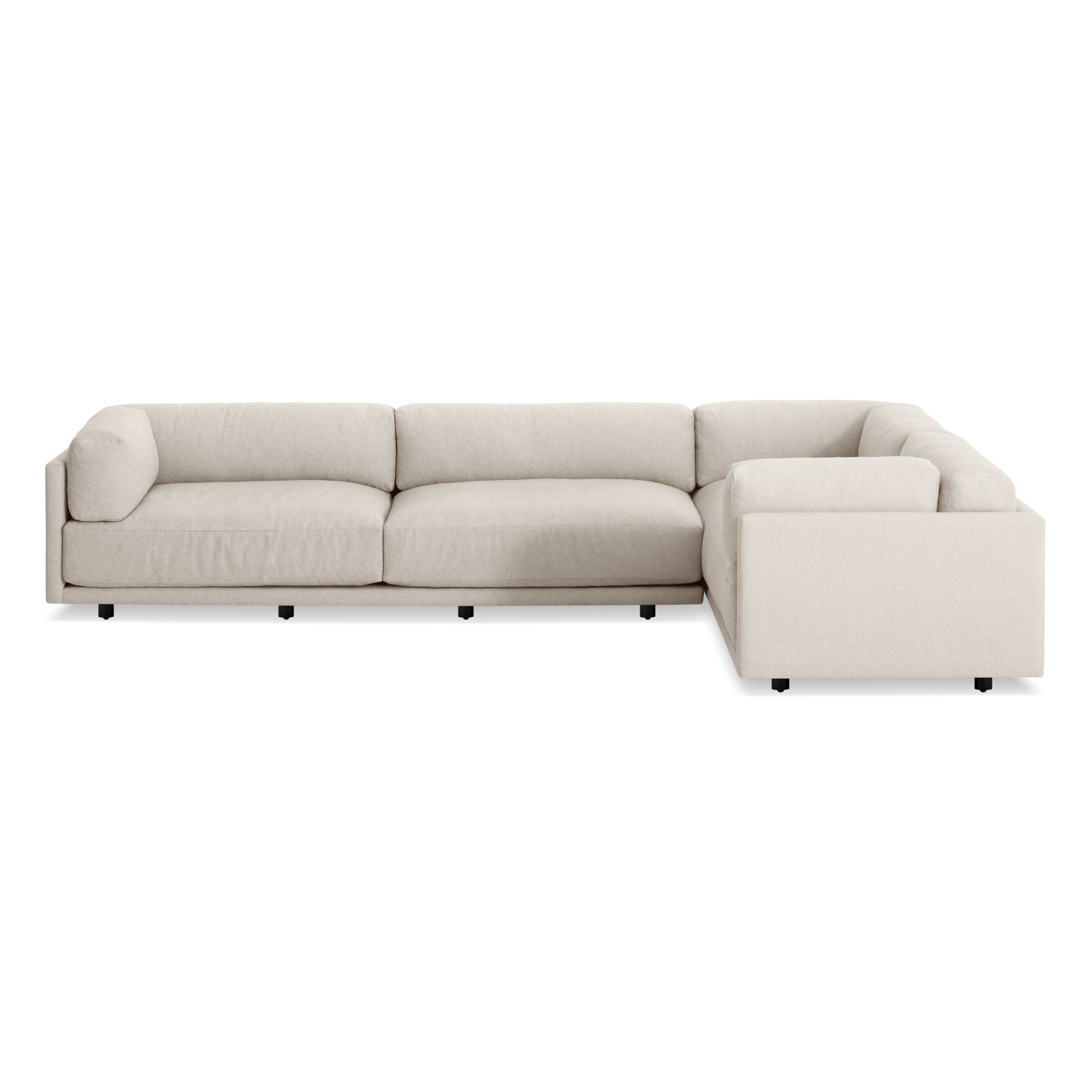 Sunday Upholstered L-Sectional, Left Hand Facing, Sanford Natural Linen