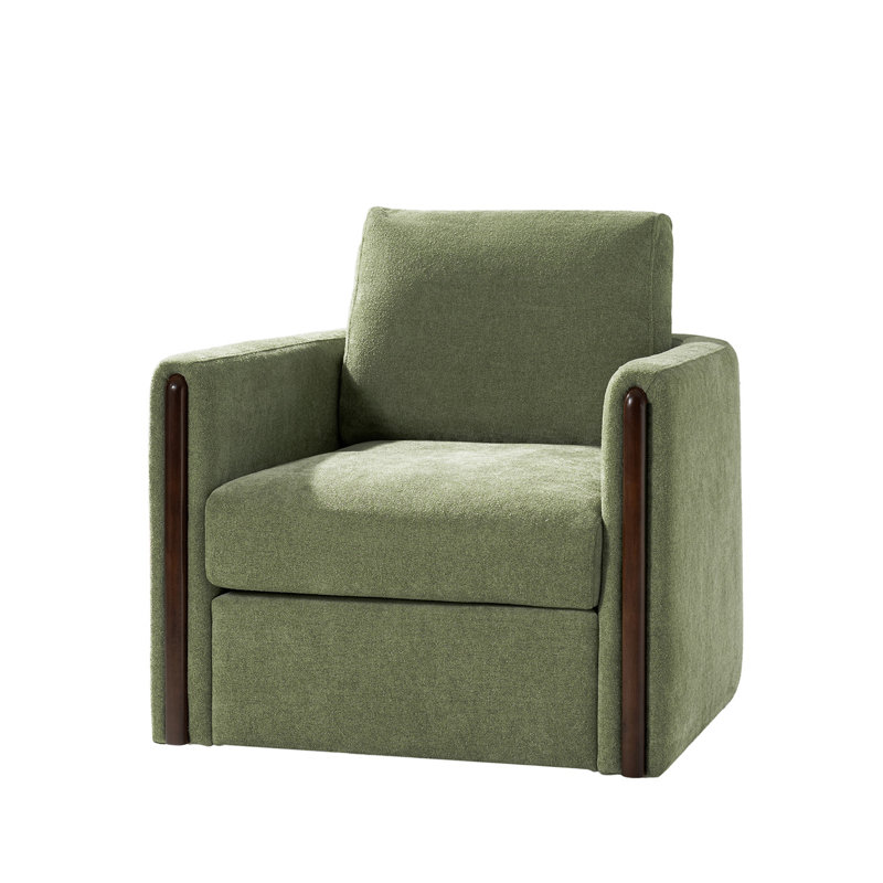 Upholstered Swivel Armchair, Moss