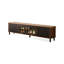 Meuble télé rétro en bois manufacturé noir-1411916569