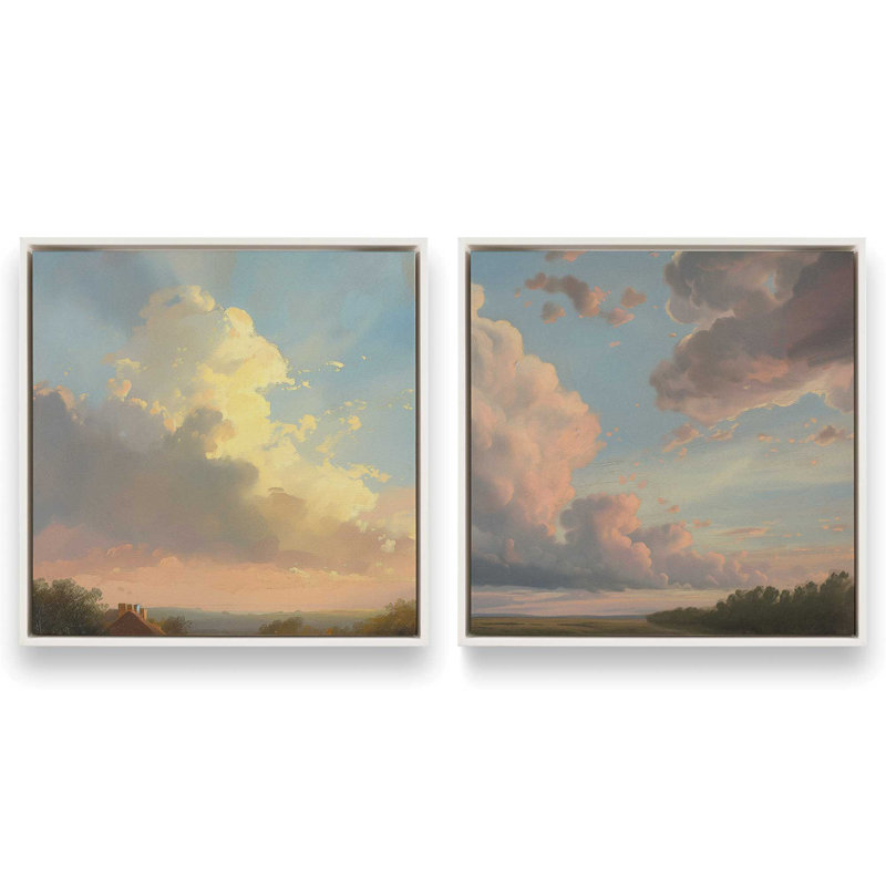 «Brilliant Skies», ensemble de 2, reproduction sur toile, Cadre flottant blanc, H 32,75 po x l 32,75 po x P 1,75 po