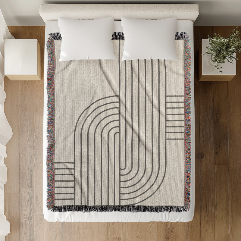 Jeté en mélange de coton Eko, Gris, L 60 po x l 50 po