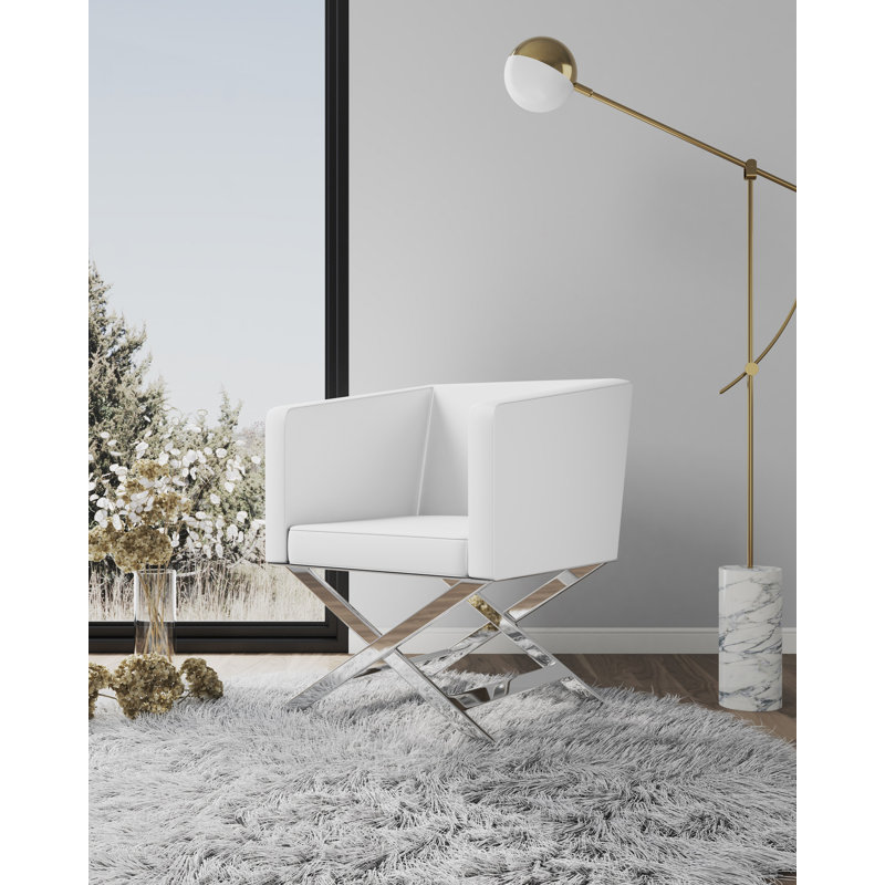 Fauteuil Park Slope, Simili cuir blanc