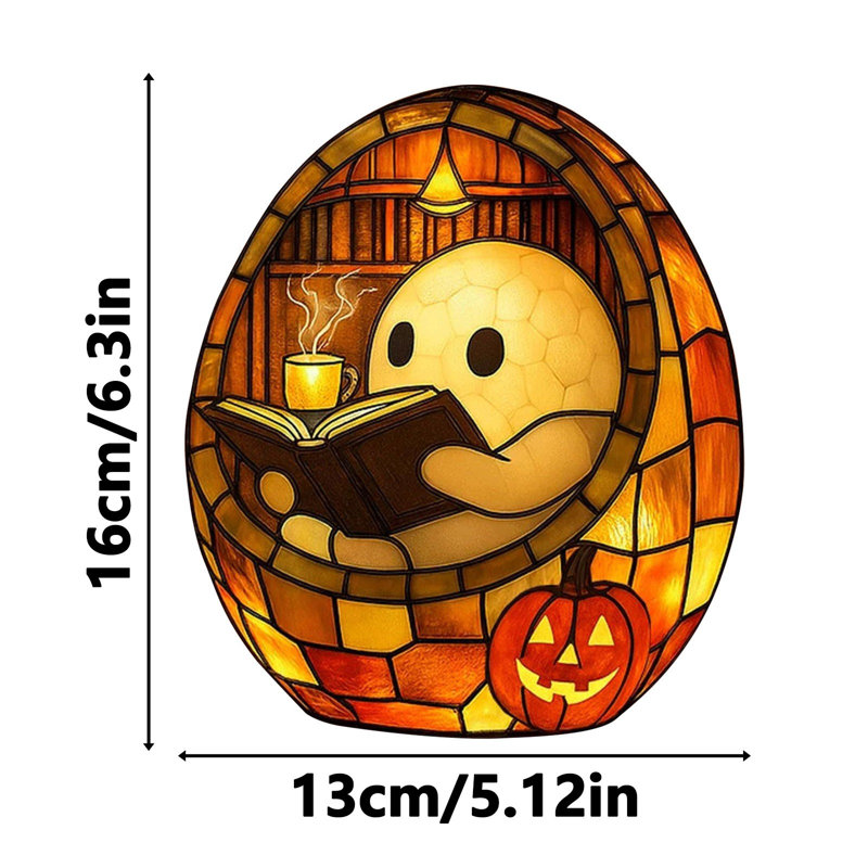 Halloween Decor Ghost Reading Book Lamp Cute Ghost Reading Neon Sign, B