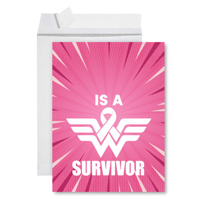 Jumbo Custom Funny Breast Cancer Card, Custom Name Is A Warrior, Cancer Fighter Encouragement Card