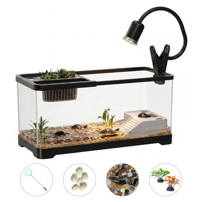 Aquarium de tortue avec aquarium avec plateforme de pèlerinage et tortue légère 7PCS pour tortues et reptiles