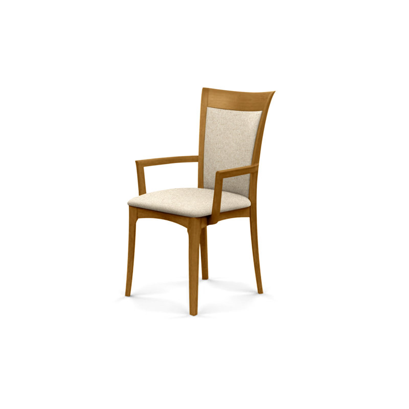 Morgan 19.25'' H Upholstered Armchair, Saddle Cherry, Hemp Fabric