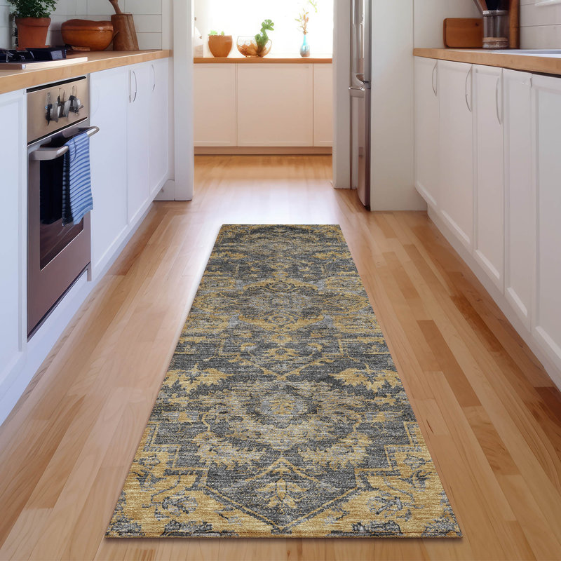 Premium Machine Washable Prisco Gray Rug, Runner 2'3" x 7'6"