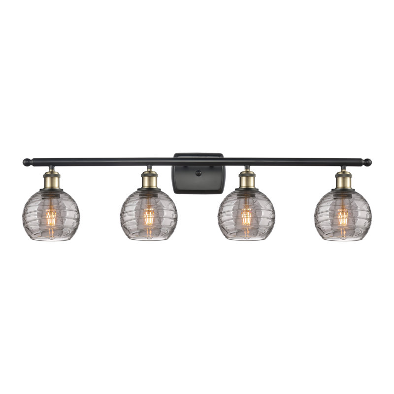 4 - Light Dimmable Vanity Light, Black Antique Brass