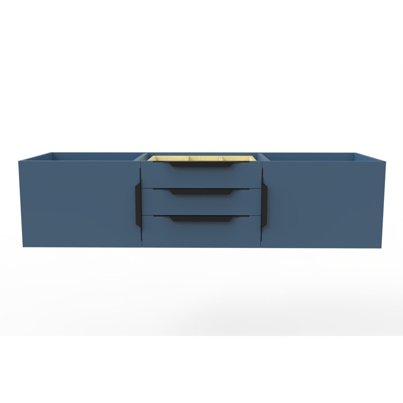 Base de meuble-lavabo mural 60 po Alpine, Bleu et noir