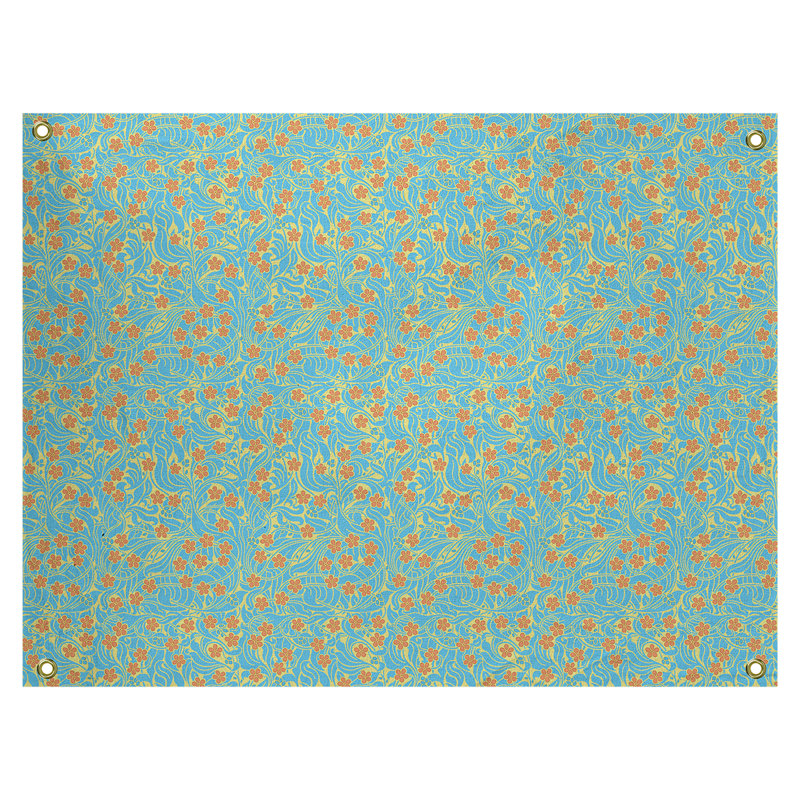 Tapisserie Avicia, Intérieur, H 91 po x l 107,5 po, Bleu / orange