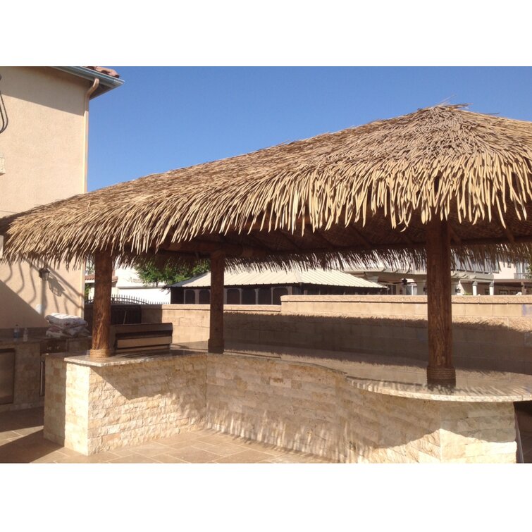 Backyard X-scapes Artificial Thatch Privacy Fence Panel 