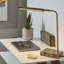 Lampe de bureau en laiton / brun 15 po avec USB Francie