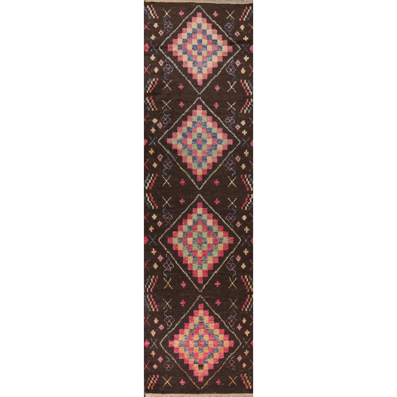 One-of-a-Kind 4'1" X 17'8" New Age Runner Wool Area Rug in Brown