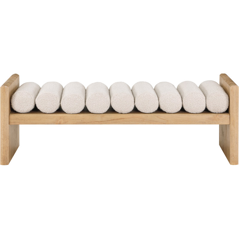 Latitude Run Reeves Boucle Wood Bench - Modern Seating