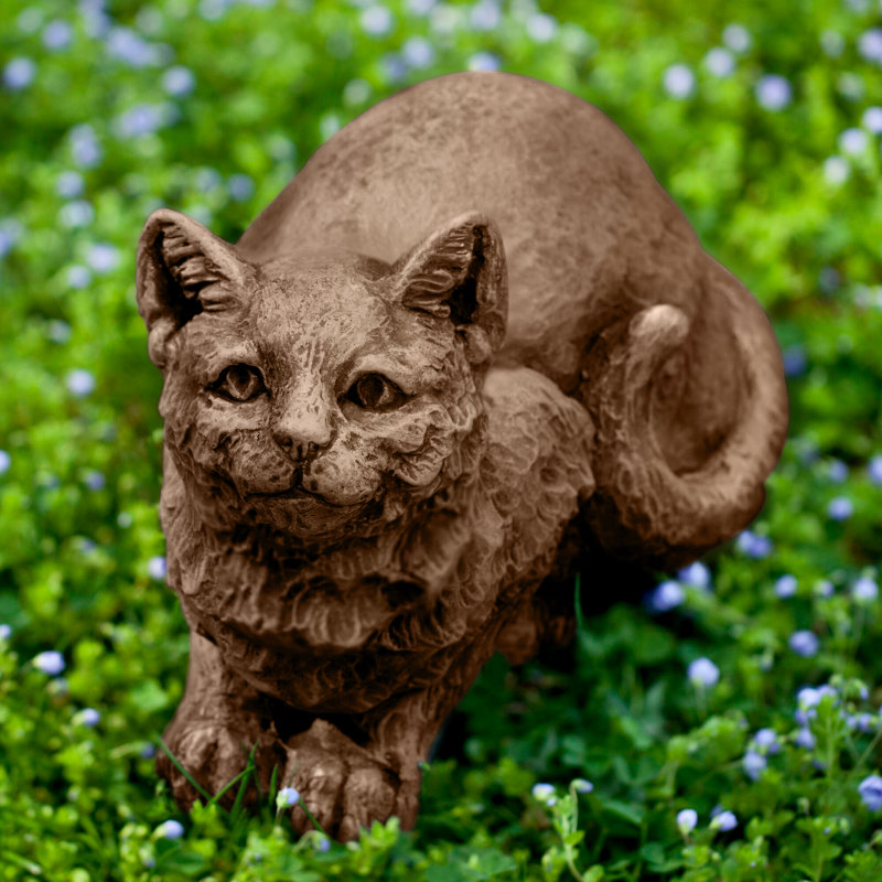 Cat Garden Statue, Brownstone