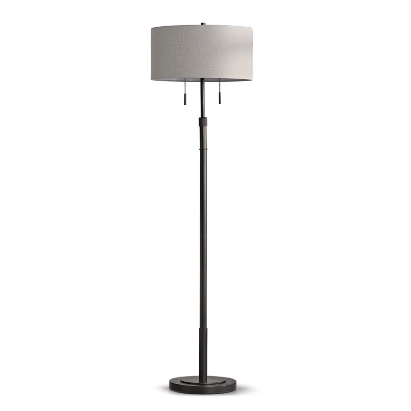 Maramawit 67'' Traditional Floor Lamp, Dark Bronze, Beige